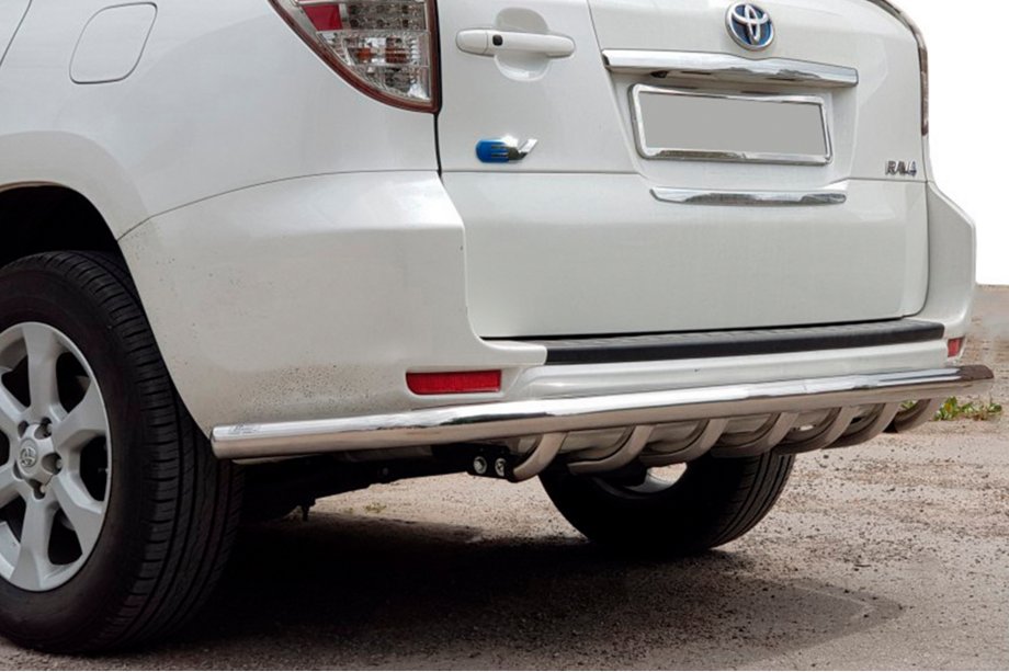 Toyota Rav 4 2006-2013 рр. Задній захист AK005-15 (Тільки на EV, 2 шт., нерж) Фото 1