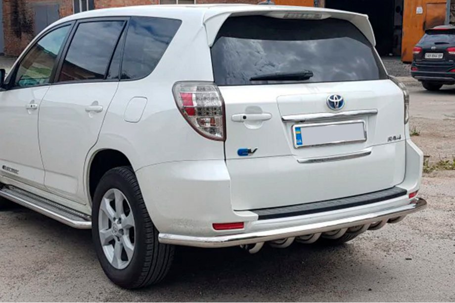 Toyota Rav 4 2006-2013 рр. Задній захист AK005-15 (Тільки на EV, 2 шт., нерж) Фото 3