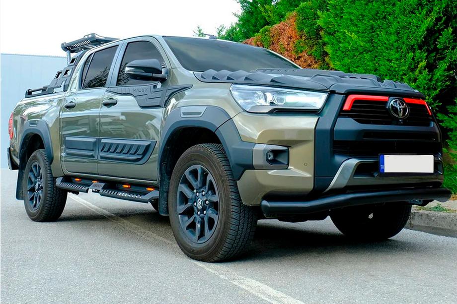 Toyota Hilux 2015- рр. Передній захист Texas для 2020+ (76мм, чорний) Фото 3