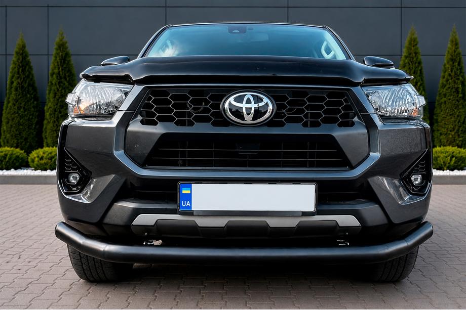 Toyota Hilux 2015- рр. Передній захист Texas для 2020+ (76мм, чорний) Фото 4