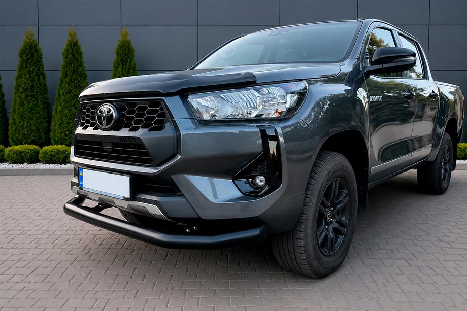 Toyota Hilux 2015- рр. Передній захист Texas для 2020+ (76мм, чорний) Фото 1