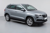 Skoda Karoq 2018- рр. Бокові пороги Maydos V1 (2 шт., алюміній ↗ нерж) фото 1