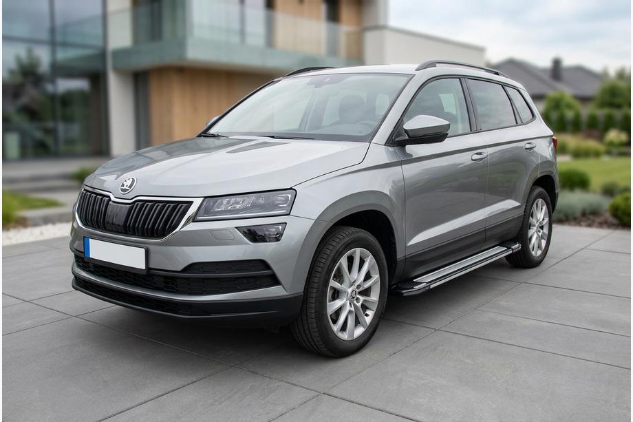 Skoda Karoq 2018- рр. Бокові пороги Rainbow (2 шт., алюміній) Image