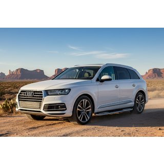 Бокові пороги Tayga V2 (2 шт., алюміній) Audi Q7 2015-2026 рр. фото 1