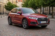 Audi Q5 2017-2025 рр. Бокові пороги Maya Red (2 шт., алюміній) фото 1