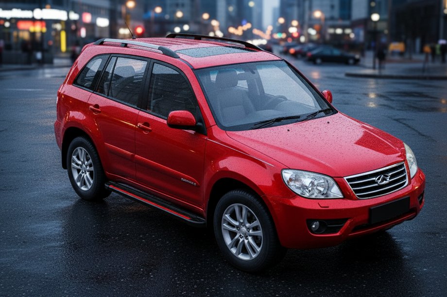 Chery Tiggo 1 2005-2016 рр. Бокові пороги Maya Red (2 шт., алюміній) Фото 1