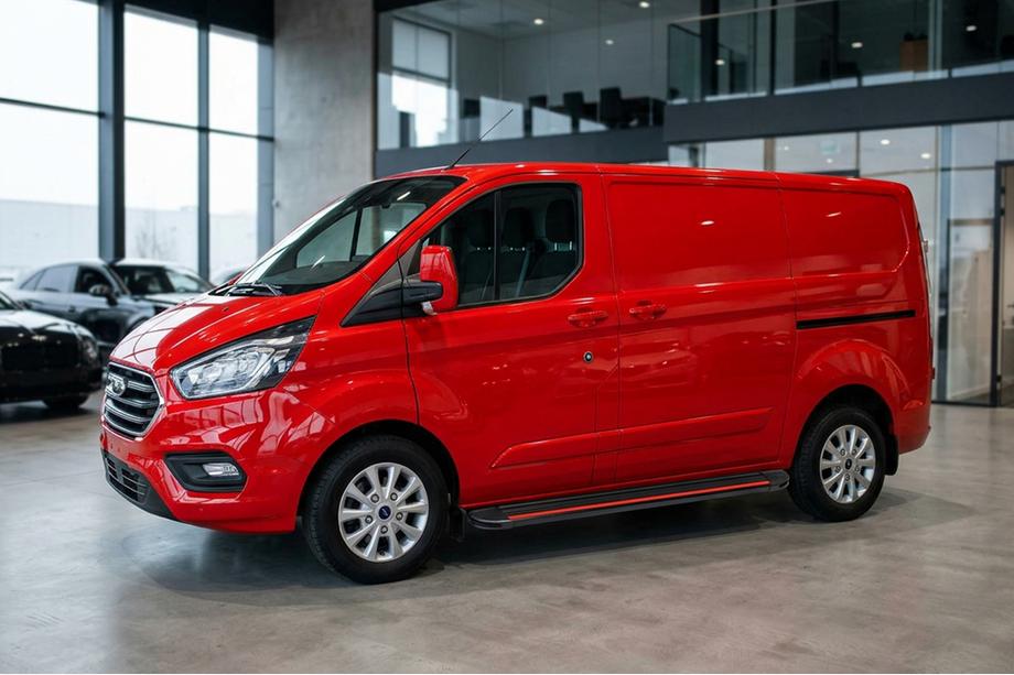 Ford Custom 2013-2022 рр. Бокові пороги Maya Red (2 шт., алюміній) Довга база Фото 1