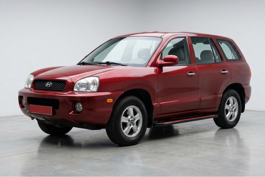Hyundai Santa Fe 1 2000-2006 рр. Бокові пороги Maya Red (2 шт., алюміній) Фото 1