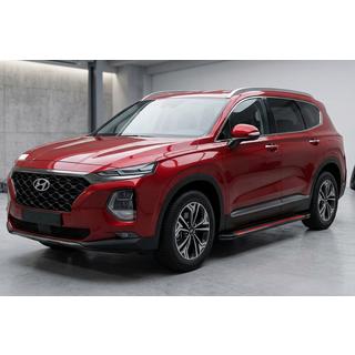 Бокові пороги Maya Red (2 шт., алюміній) Hyundai Santa Fe 4 2018-2023 рр. фото 1