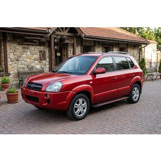 Бокові пороги Maya Red (2 шт., алюміній) Hyundai Tucson JM 2004- рр. фото 1