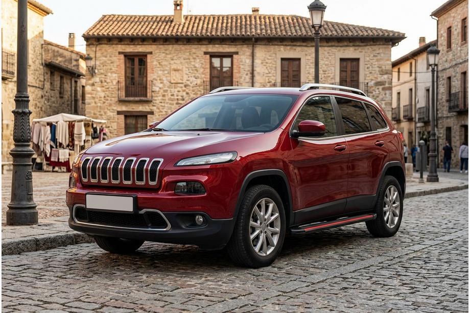Jeep Cherokee KL 2013- рр. Бокові пороги Maya Red (2 шт., алюміній) Фото 1