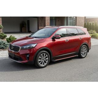 Бокові пороги Maya Red (2 шт., алюміній) Kia Sorento III UM 2014-2020 рр. фото 1