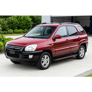Бокові пороги Maya Red (2 шт., алюміній) Kia Sportage 2004-2010 рр. фото 1