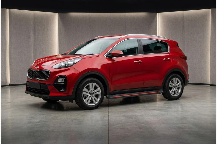 Kia Sportage 2015-2021 рр. Бокові пороги Maya Red (2 шт., алюміній) Фото 1