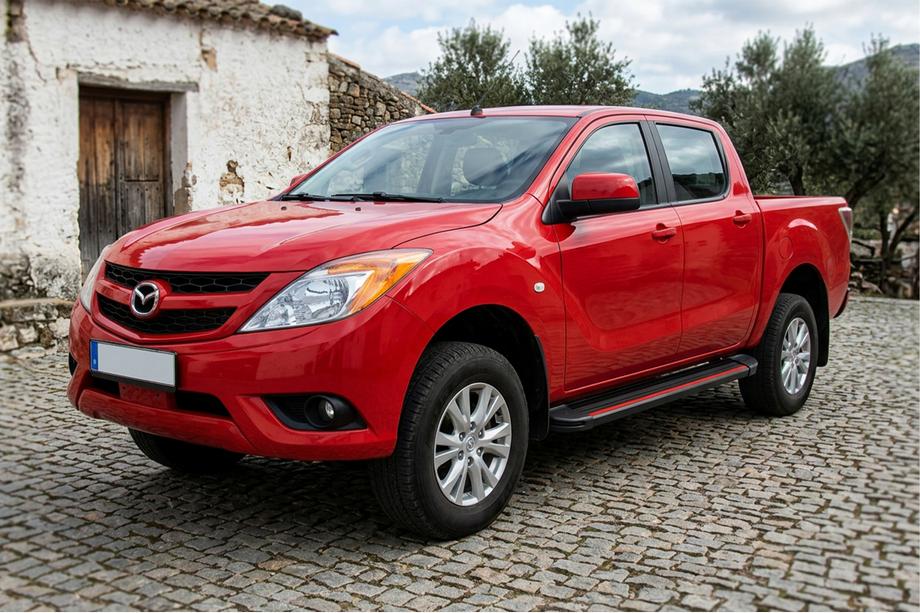 Mazda BT-50 2012- рр. Бокові пороги Maya Red (2 шт., алюміній) Image