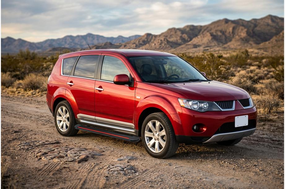Mitsubishi Outlander 2006-2012 рр. Бокові пороги Maya Red (2 шт., алюміній) Фото 1