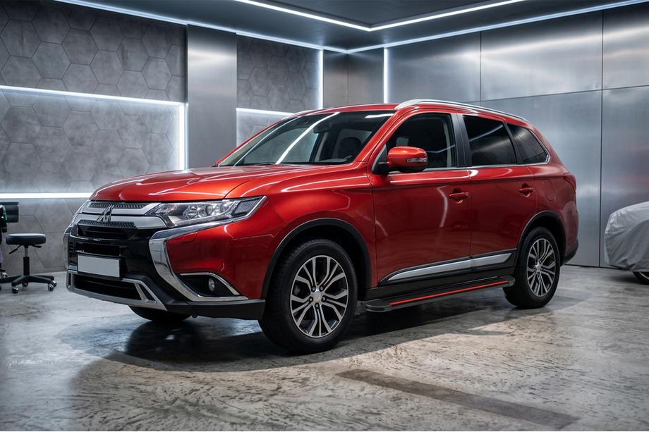 Mitsubishi Outlander 2012-2021 рр. Бокові пороги Maya Red (2 шт., алюміній) Фото 1