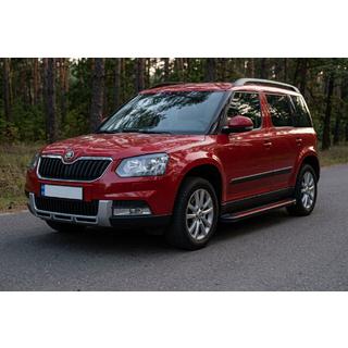 Бокові пороги Maya Red (2 шт., алюміній) Skoda Yeti 2009-2017 рр. фото 1