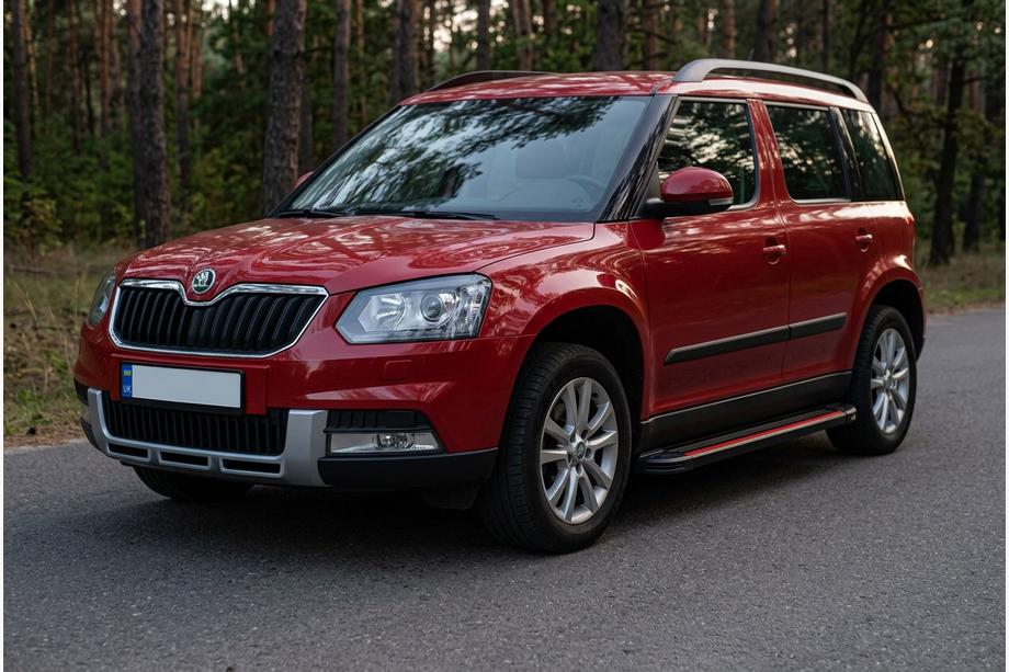 Skoda Yeti 2009-2017 рр. Бокові пороги Maya Red (2 шт., алюміній) Фото 1