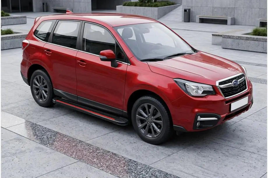 Subaru Forester 2013-2018 рр. Бокові пороги Maya Red (2 шт., алюміній) Фото 1