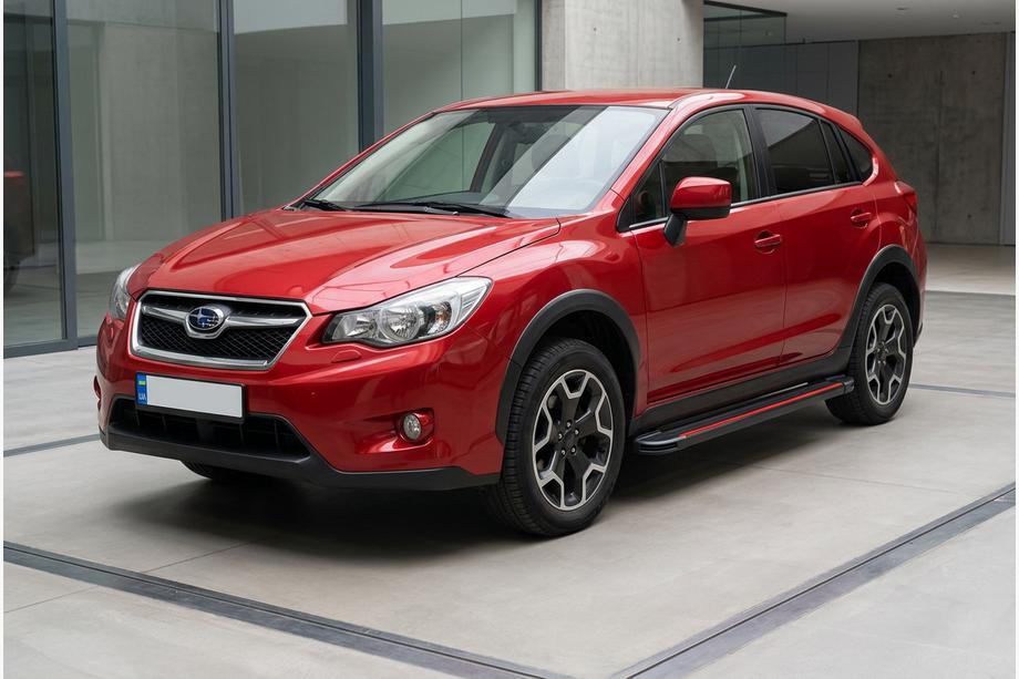Subaru XV 2011-2017 рр. Бокові пороги Maya Red (2 шт., алюміній) Фото 1