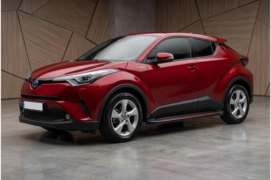 Toyota C-HR 2016-2023 рр. Бокові пороги Maya Red (2 шт., алюміній) Image