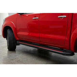 Бокові пороги Maya Red (2 шт., алюміній) Toyota Hilux 2006-2015 рр. фото 1