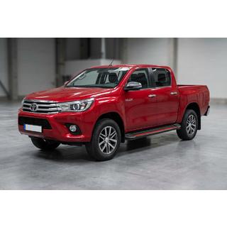 Бокові пороги Maya Red (2 шт., алюміній) Toyota Hilux 2015- рр. фото 1