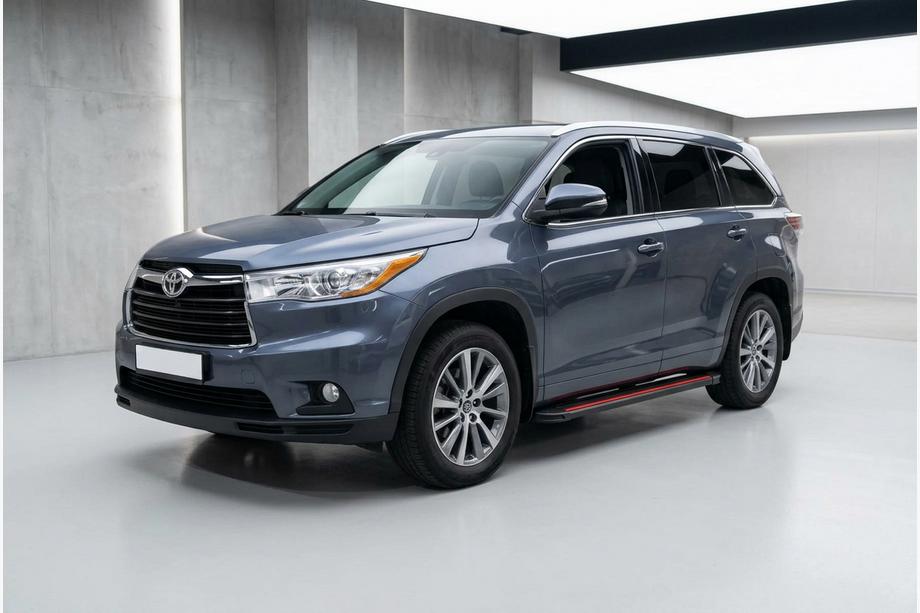 Toyota Highlander 2013-2019 рр. Бокові пороги Maya Red (2 шт., алюміній) Фото 1