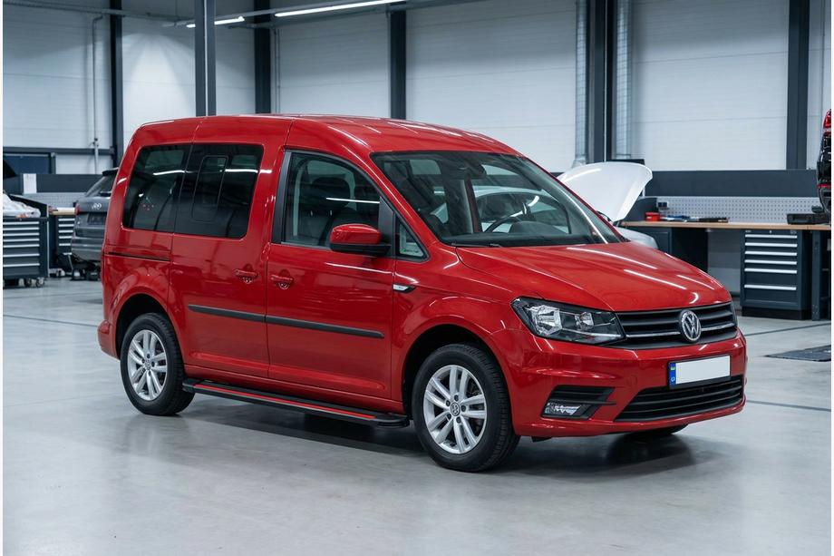 Volkswagen Caddy 2015-2020 рр. Бокові пороги Maya Red (2 шт., алюміній) Фото 1