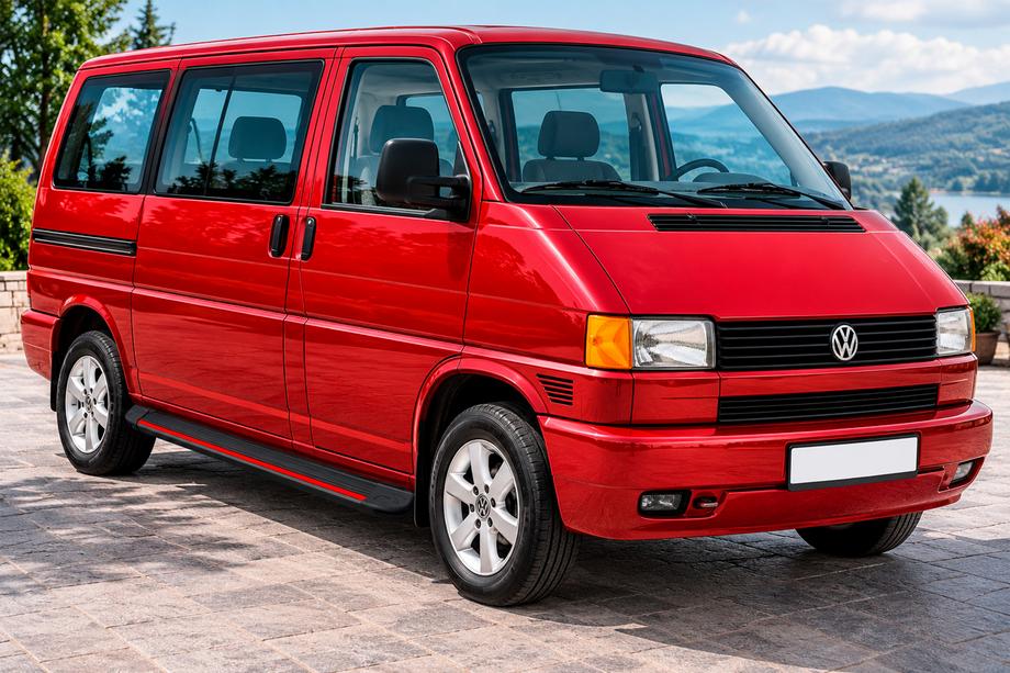 Volkswagen T4 Caravelle/Multivan 1990-2003 рр. Бокові пороги Maya Red (2 шт., алюміній) Фото 1