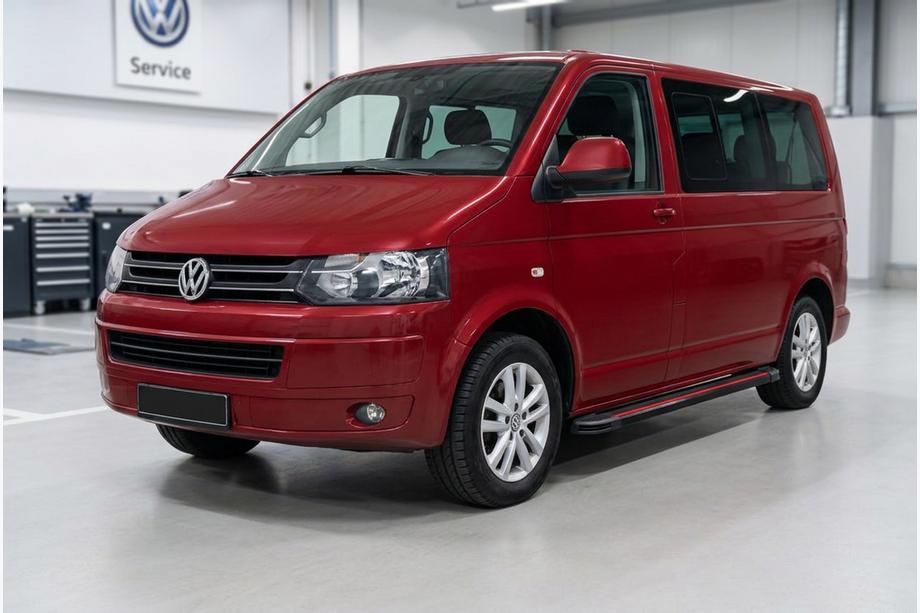 Volkswagen T5 2010-2015 рр. Бокові пороги Maya Red (2 шт., алюміній) Коротка база Фото 1