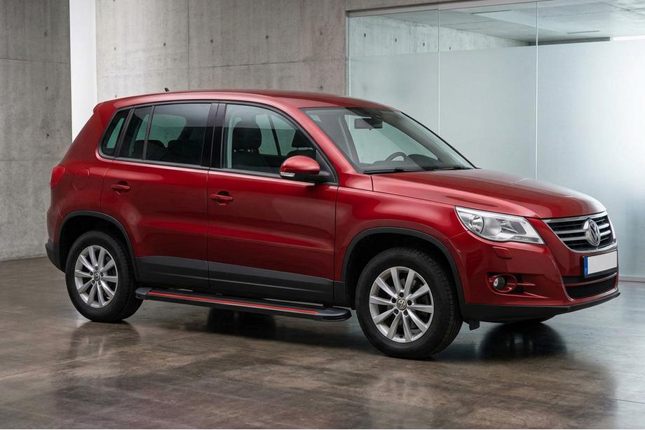 Volkswagen Tiguan 2007-2016 рр. Бокові пороги Maya Red (2 шт., алюміній) Фото 1
