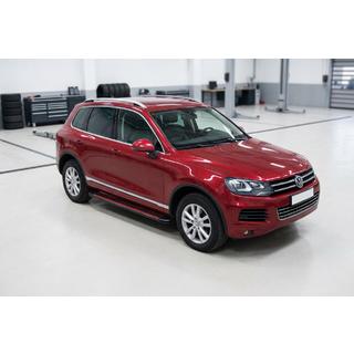 Бокові пороги Maya Red (2 шт., алюміній) Volkswagen Touareg 2010-2018 рр. фото 1