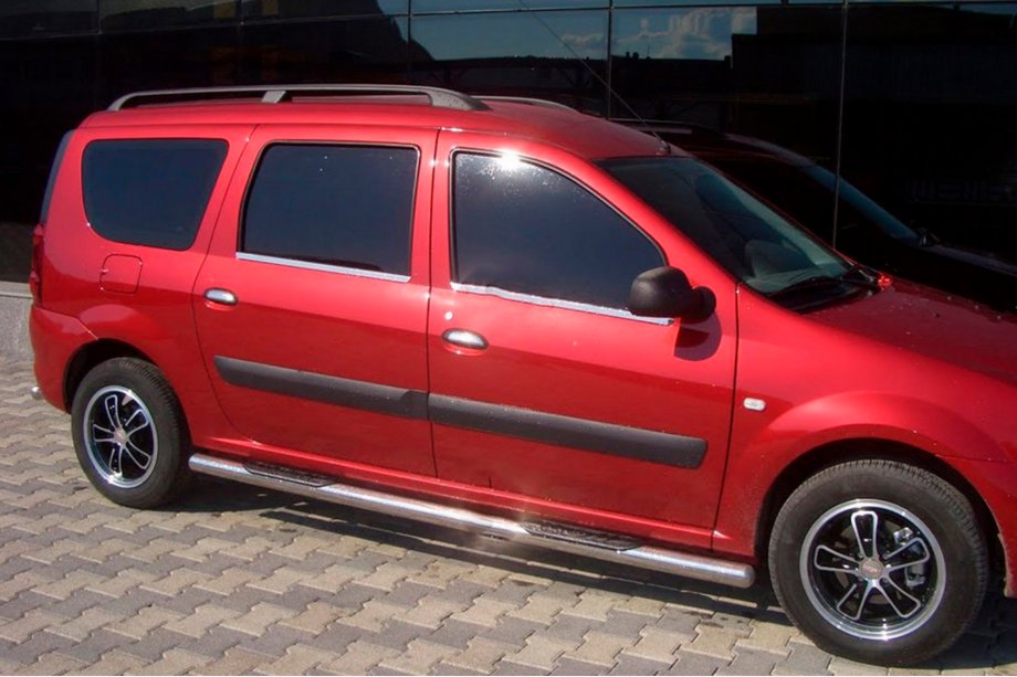 Lada Largus 2012- рр. Бічні труби (2 шт., нерж.) Image