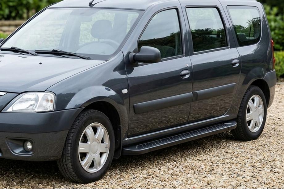 Lada Largus 2012- рр. Бокові пороги Allmond Black (2 шт., алюміній) Image