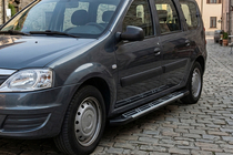 Lada Largus 2012- рр. Бокові пороги Sunrise (2 шт., алюміній) фото 1