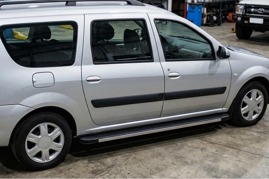 Lada Largus 2012- рр. Бокові пороги Maya V1 (2 шт., алюміній) Image