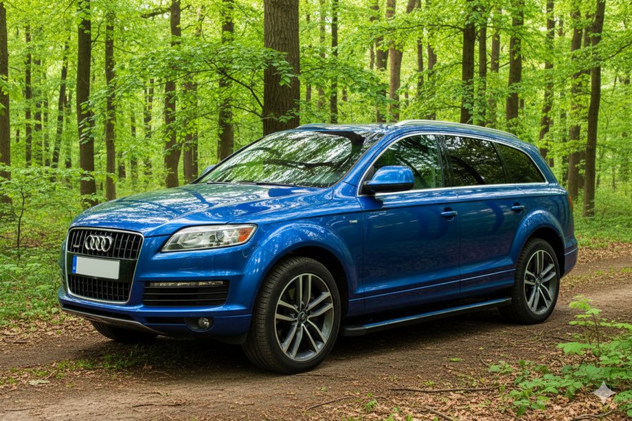 Audi Q7 2005-2015 рр. Бокові пороги Maya Blue (2 шт., алюміній) Фото 1
