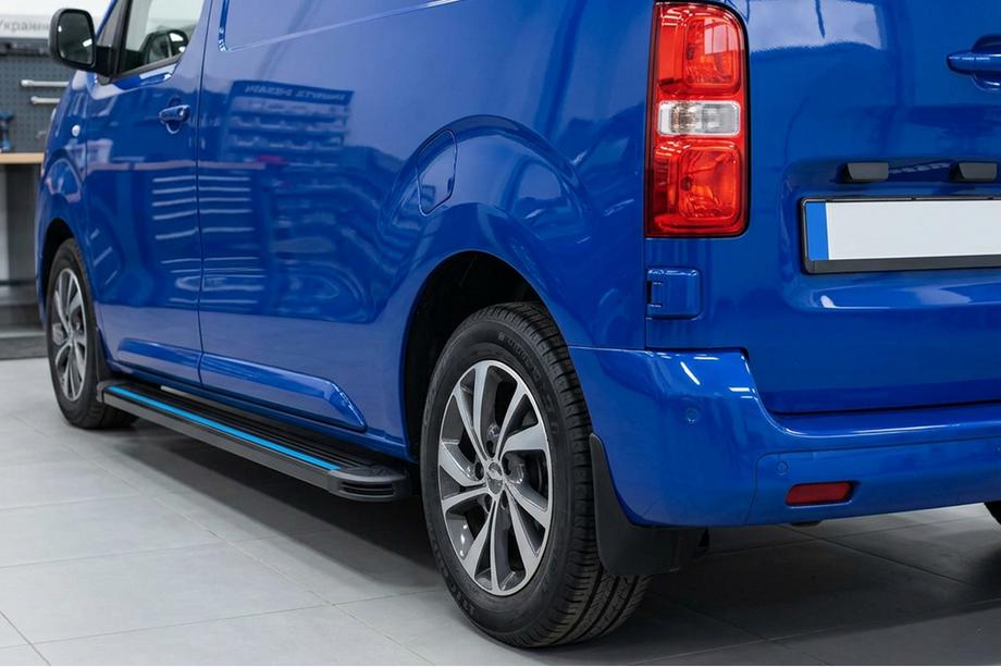 Citroen SpaceTourer 2016- рр. Бокові пороги Maya Blue (2 шт., алюміній) XL – Довга база Фото 1