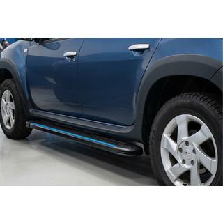 Бокові пороги Maya Blue (2 шт., алюміній) Dacia Duster 2008-2018 рр. фото 1