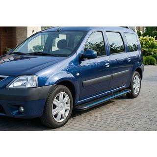 Бокові пороги Maya Blue (2 шт., алюміній) Dacia Logan MCV 2004-2014 рр. фото 1