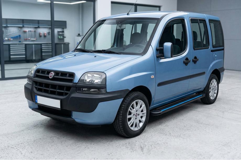 Fiat Doblo I 2005-2010 рр. Бокові пороги Maya Blue (2 шт., алюміній) Фото 1