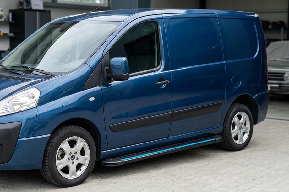 Fiat Scudo 2007-2015 рр. Бокові пороги Maya Blue (2 шт., алюміній) Фото 1