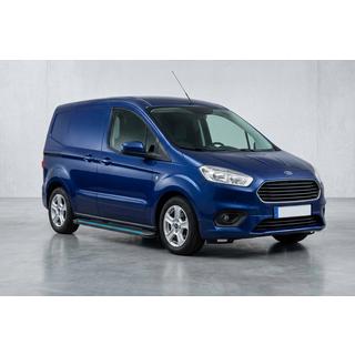 Бокові пороги Maya Blue (2 шт., алюміній) Ford Courier 2014-2023 рр. фото 1