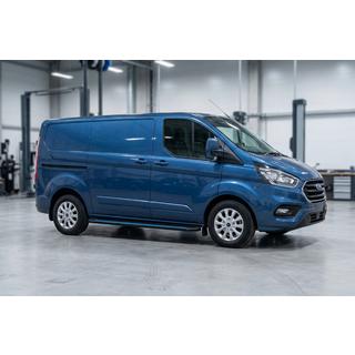 Бокові пороги Maya Blue (2 шт., алюміній) Ford Custom 2013-2022 рр. фото 1