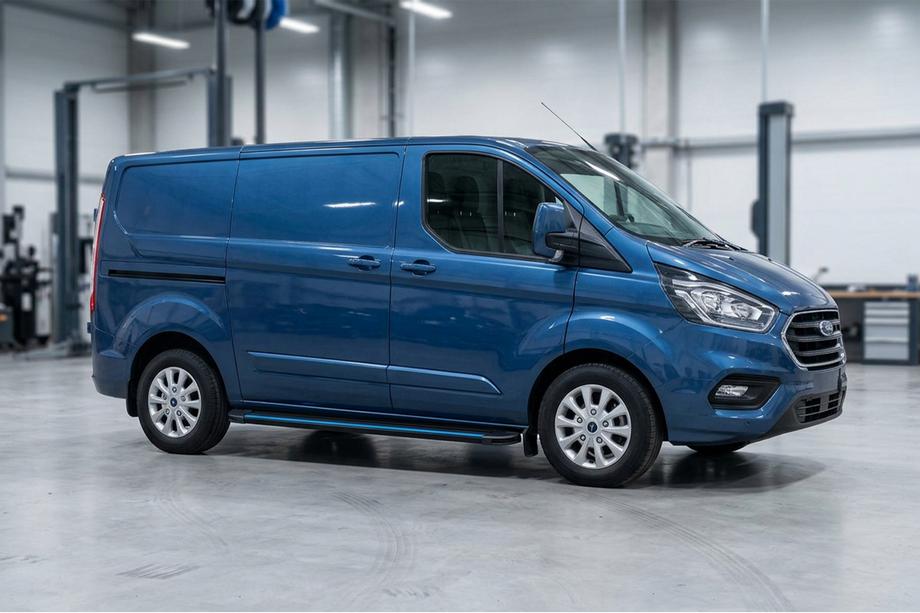 Ford Custom 2013-2022 рр. Бокові пороги Maya Blue (2 шт., алюміній) Фото 1