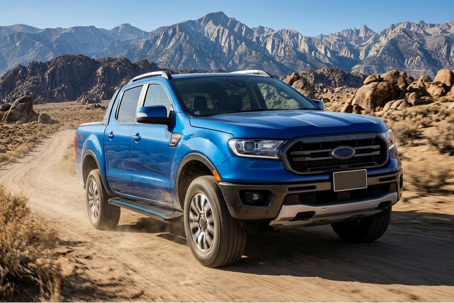 Ford Ranger 2011-2022 рр. Бокові пороги Maya Blue (2 шт., алюміній) Фото 1