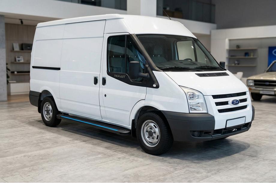 Ford Transit 2000-2014 рр. Бокові пороги Maya Blue (2 шт., алюміній) Фото 1