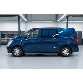Бокові пороги Maya Blue (2 шт., алюміній) Hyundai H300, H1, Starex 2008-2020 рр. фото 1
